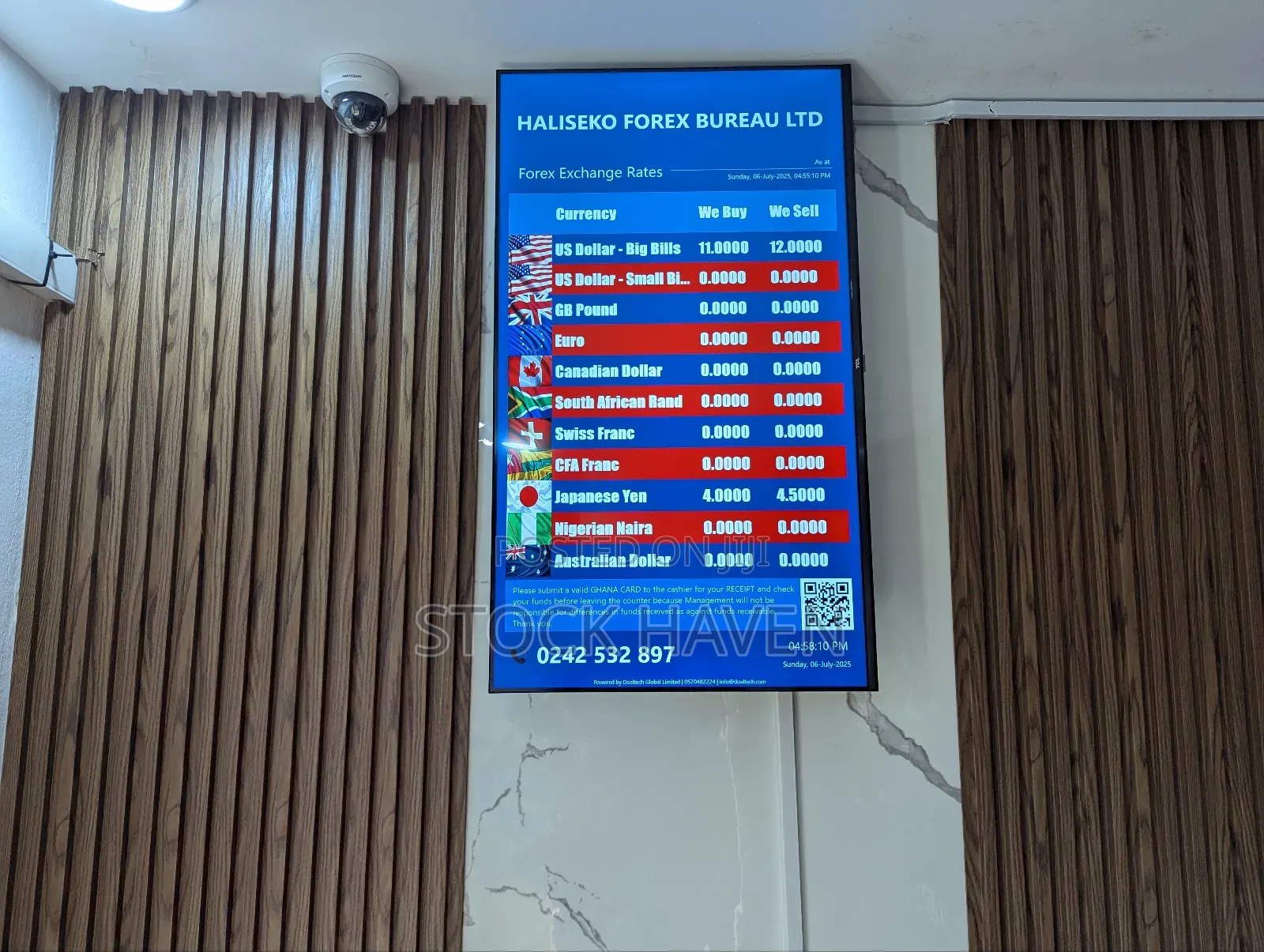 43 Inch Exchange Rates Board