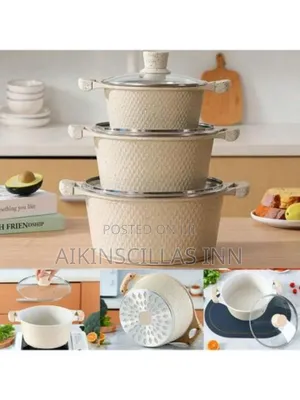 10pcs Offwhite Granite Cooking Pots/Utensils
