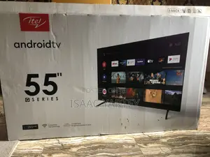 55” Itel Android Tv for Sell. Sliding Used With the Box With Speakers