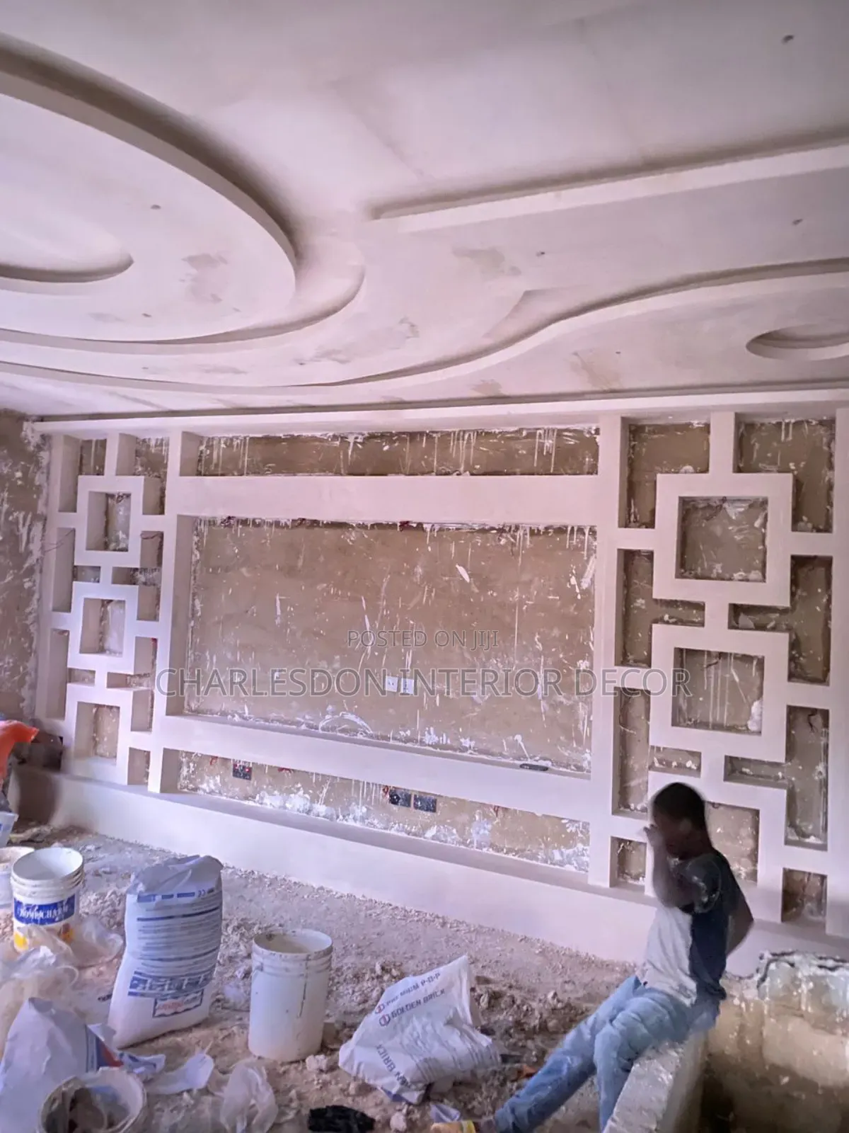 Renovation P O P Ceiling , Tv Stand