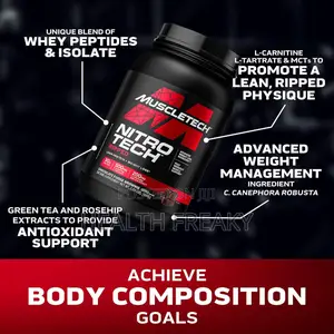 Whey Protein Nitrotech Ripped Weight Loss Lean Muscle Growth