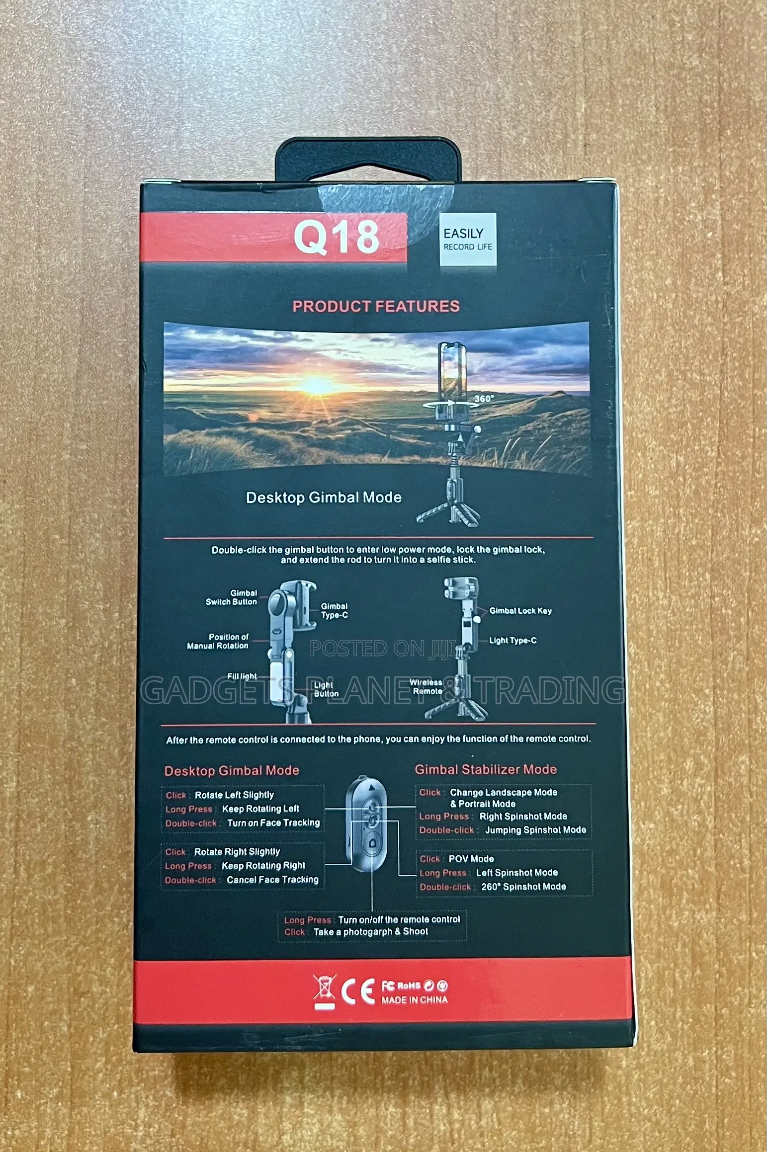 Q18 360° Rotating Stabilizer Desktop Shooting Gimbal - Q18