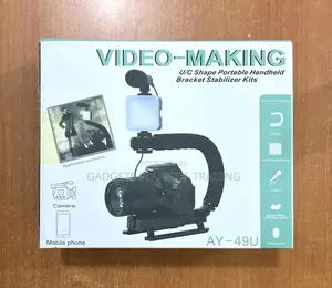 Ay49u Portable Camera Stabilizer With Fill Light Mic