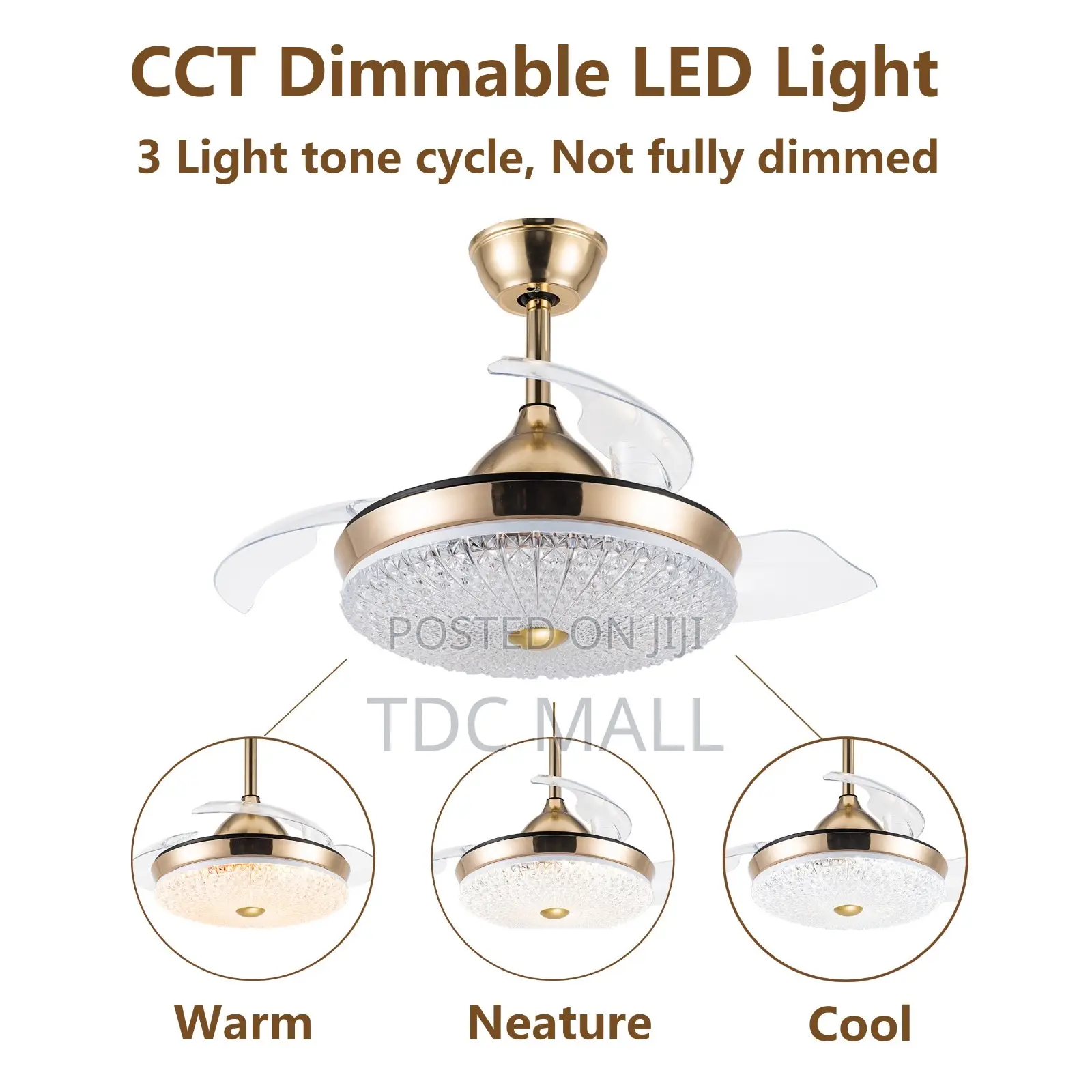 Luxury Crystal Ceiling Fanlight With Remote