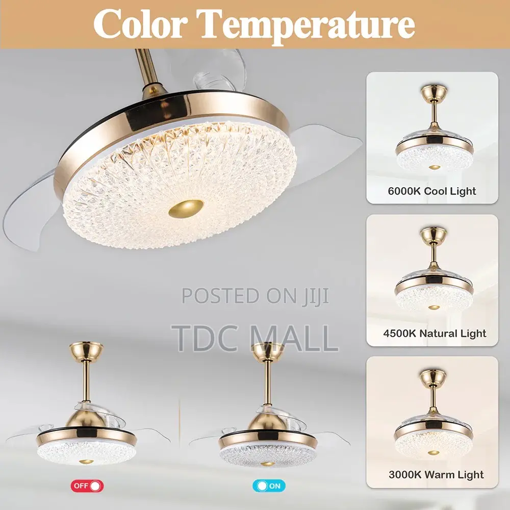 Luxury Crystal Ceiling Fanlight With Remote
