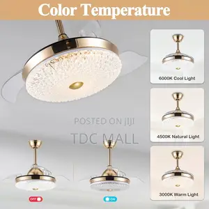 Luxury Crystal Ceiling Fanlight With Remote