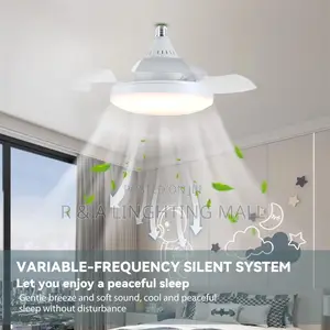 B22 Ceiling Fan Light + Remote Control - 30w - White