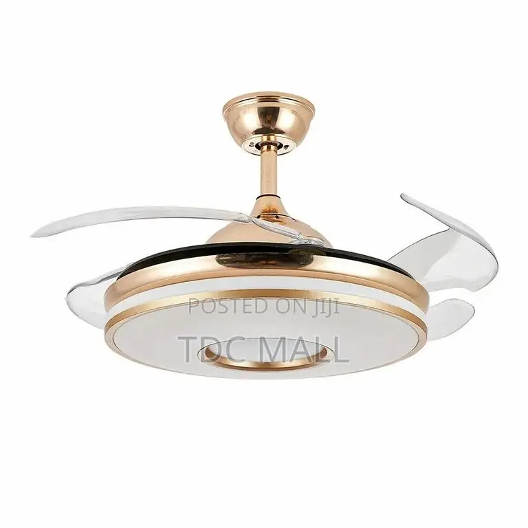 Modern Golden Fanlight With Remote