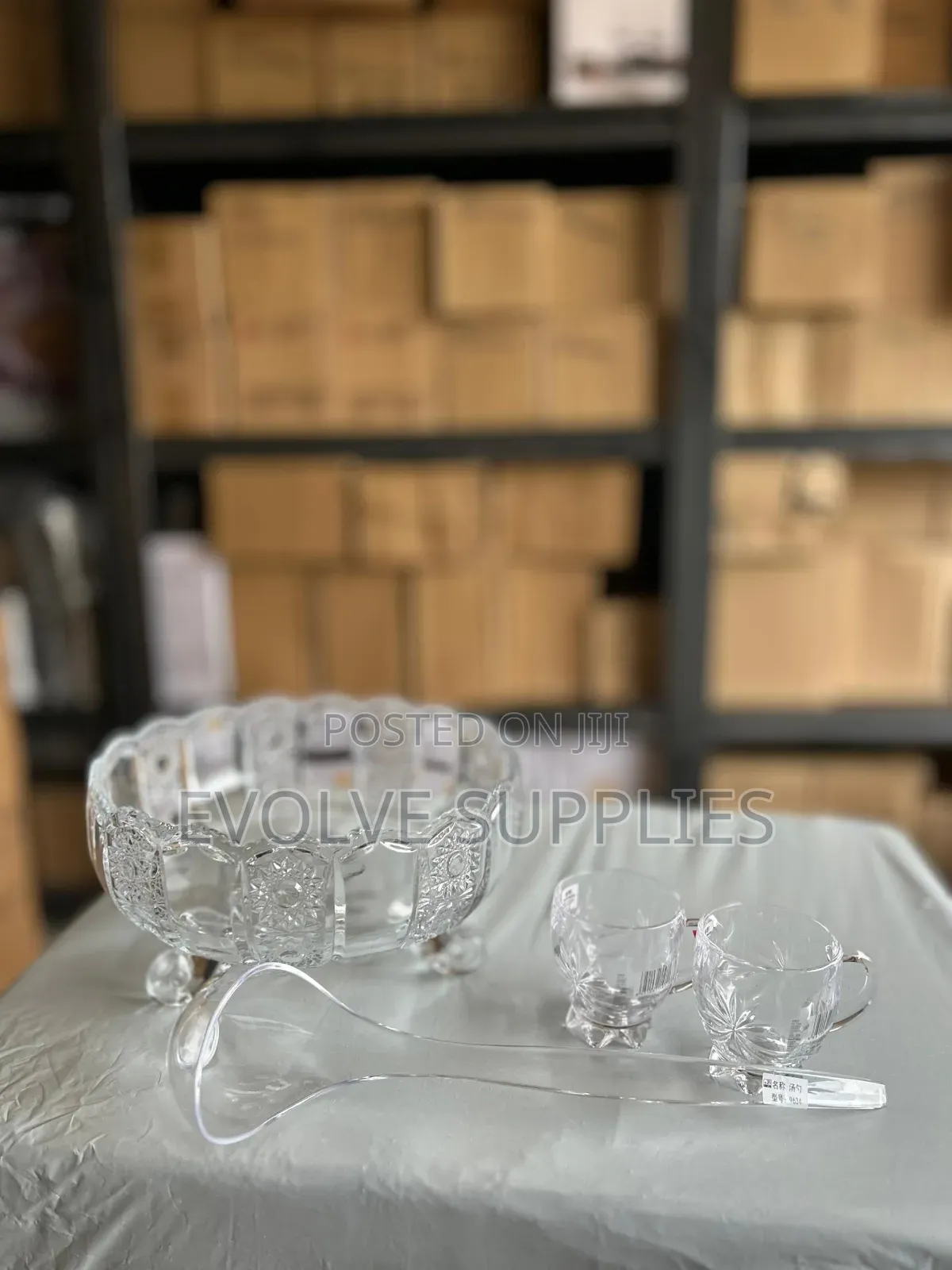 3l Punch Bowl With Ladle and Cup