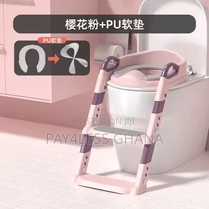 Adjustable Plastic Baby Toilet Training Seat Ladder