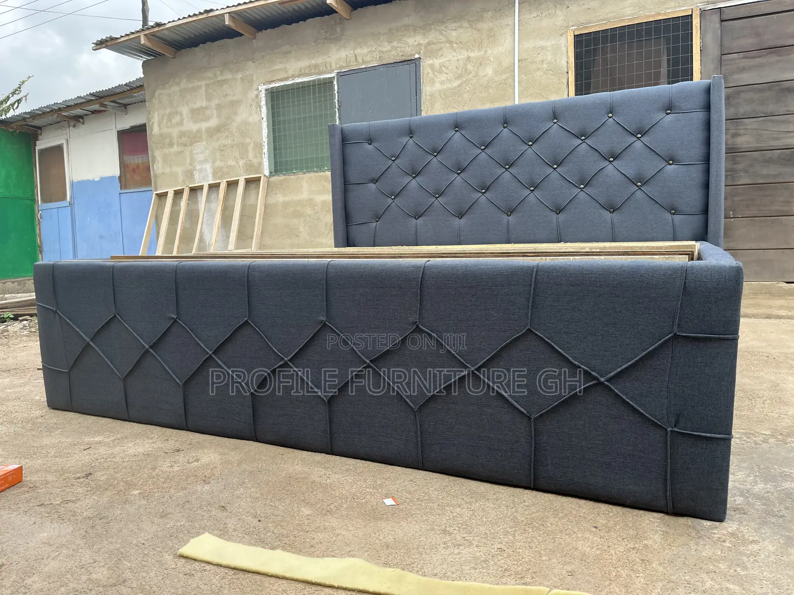 Dark Gray Queen Size 72x75 Bedframe//  Luxurious And Durable