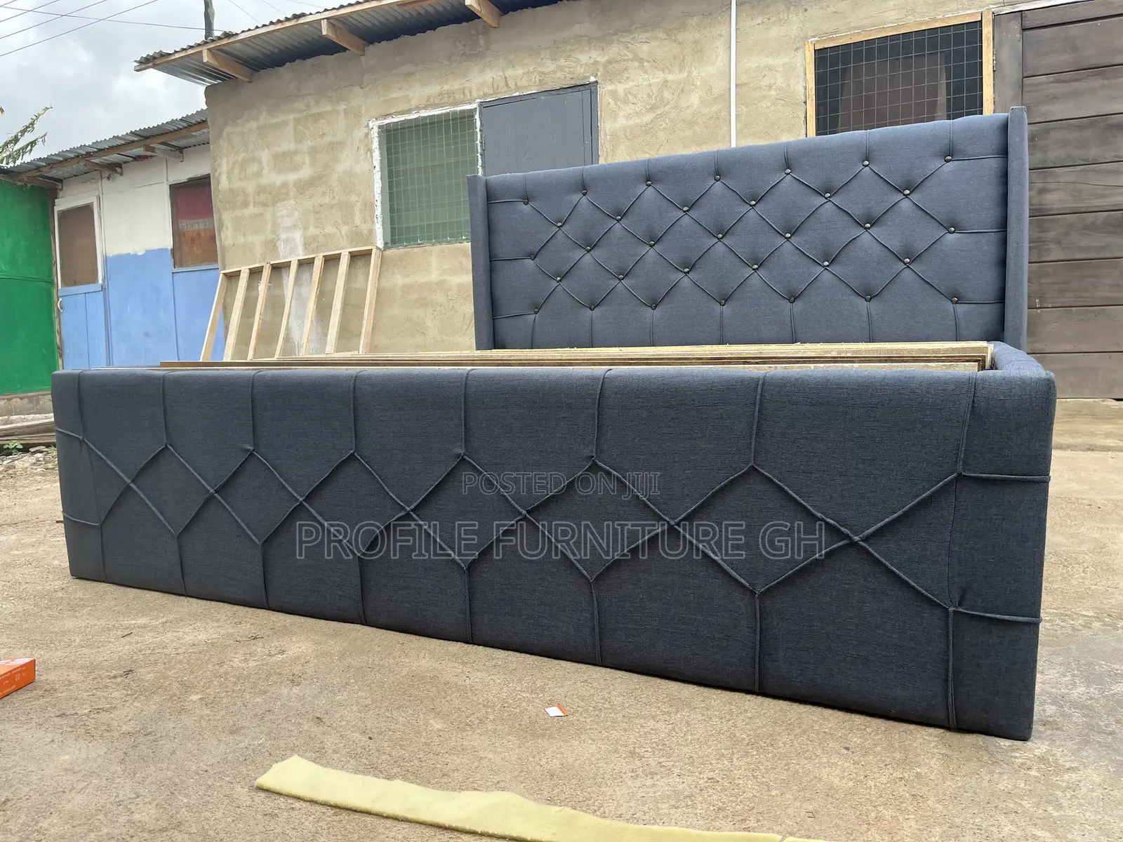 Dark Gray Queen Size 72x75 Bedframe//  Luxurious And Durable