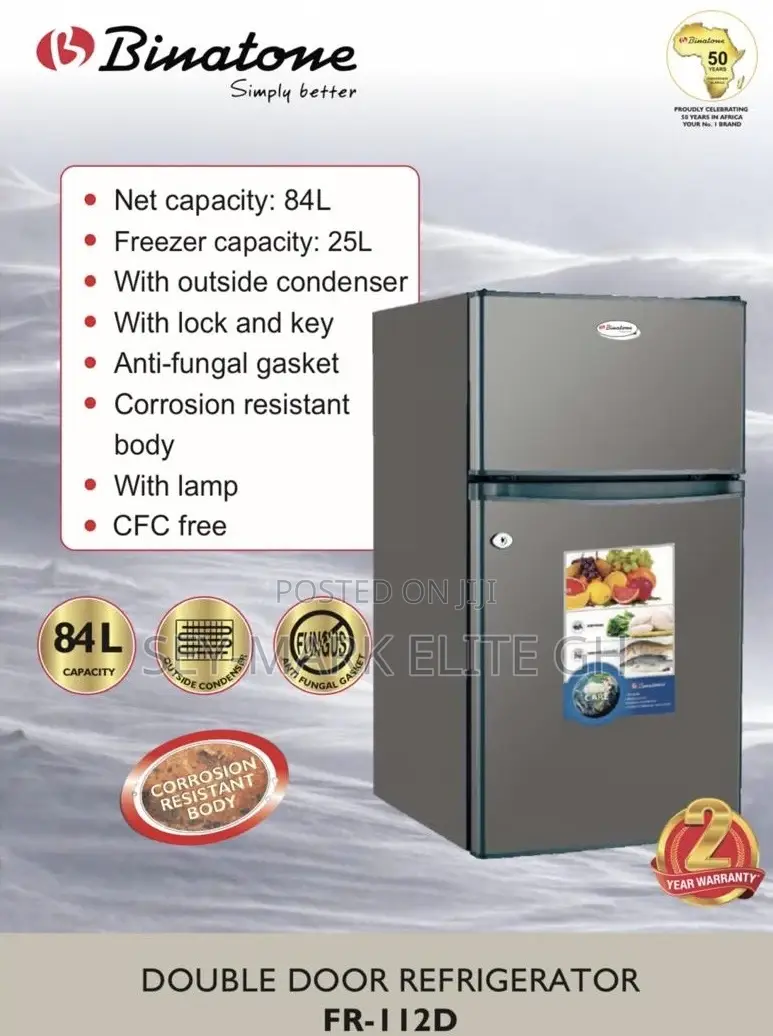 84l Binatone Double Door Fridge