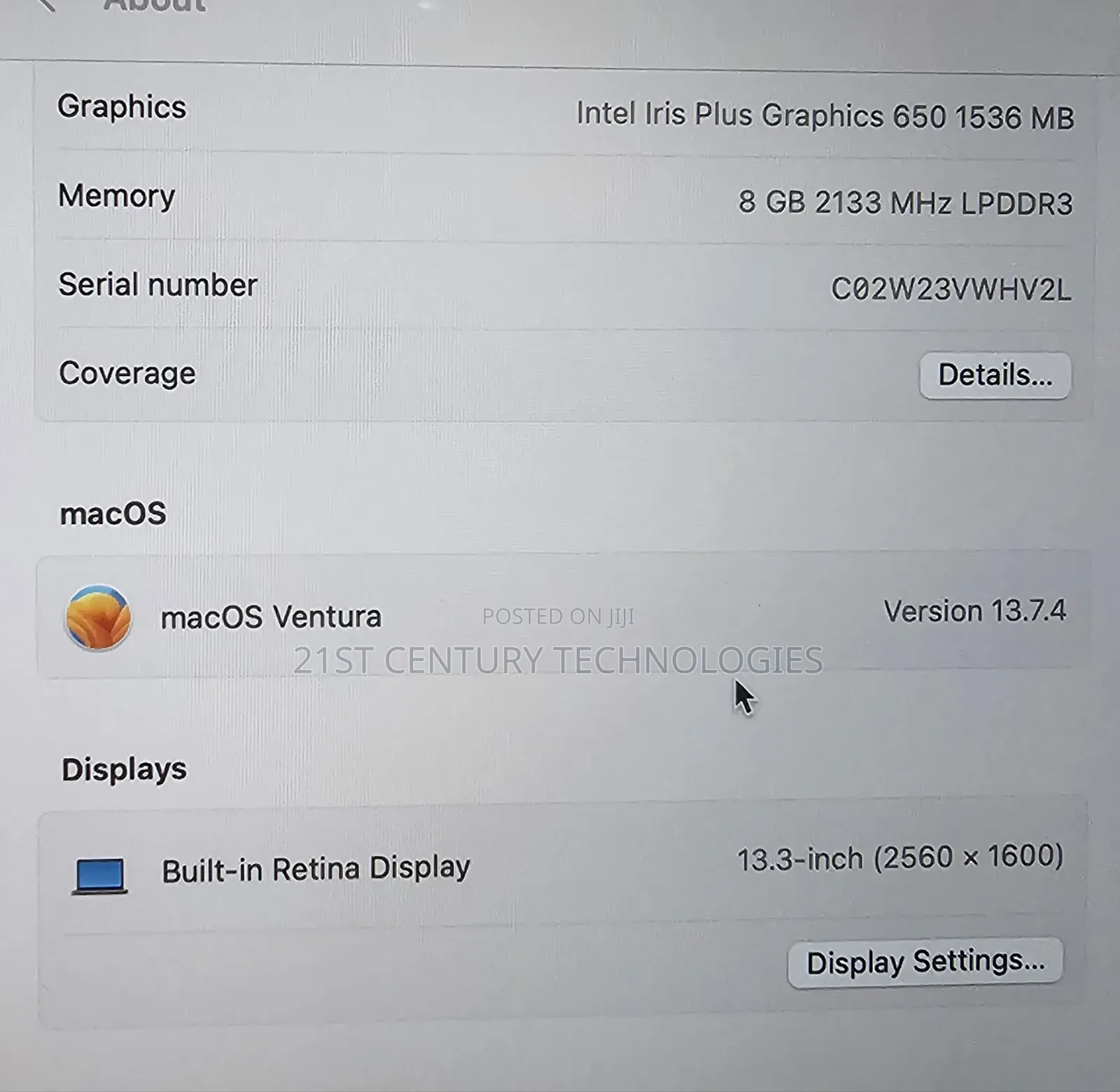 Laptop Apple MacBook Pro 2017 8GB Intel Core i5 SSD 256GB