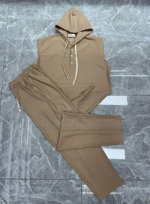 Plain Sleeveless Hoodie Sets
