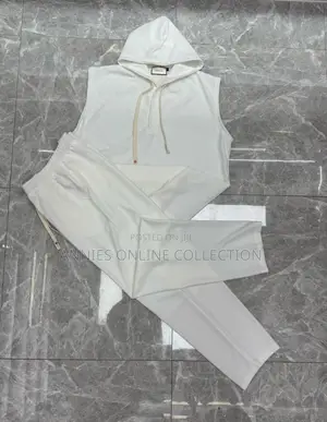 Plain Sleeveless Hoodie Sets