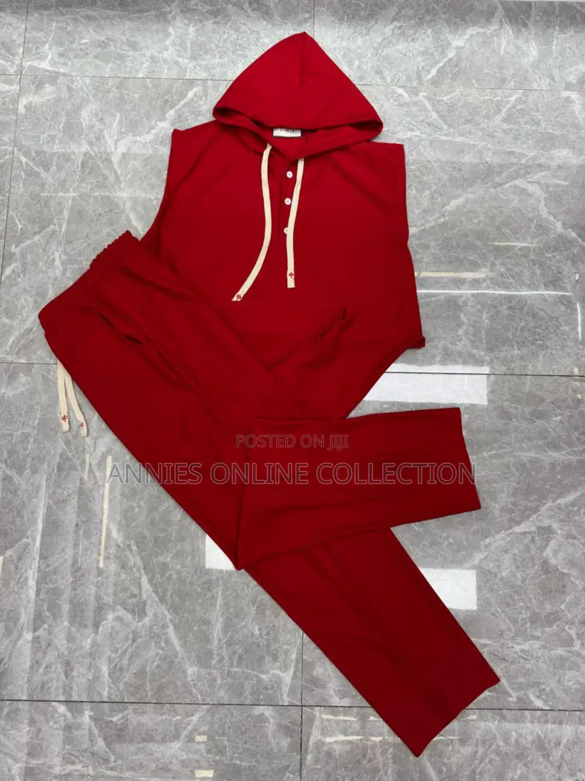 Plain Sleeveless Hoodie Sets