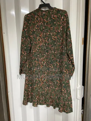 Green Floral Long Sleeves Mini Dress