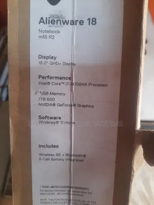 New Laptop Alienware Area-51m 16GB Intel Core I7 SSD 1T