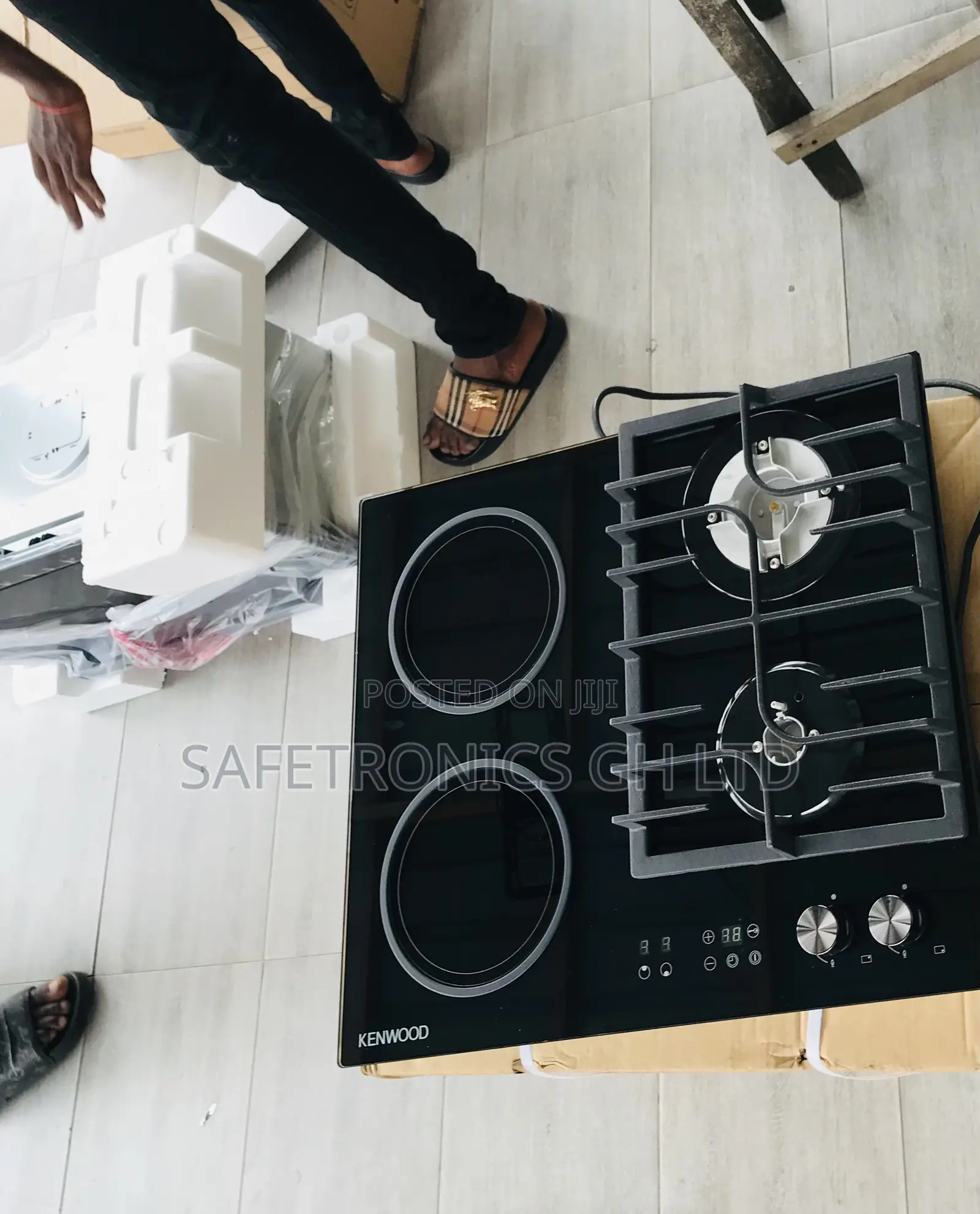 Check Out Black 60cm in-Built Kenwood 2 Gas 2 Electric