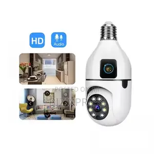 Dual-Lens Bulb Security Camera.