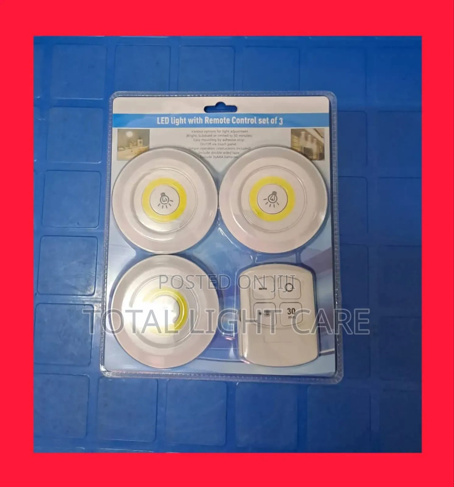 Led Light With Remote Control Set of 3