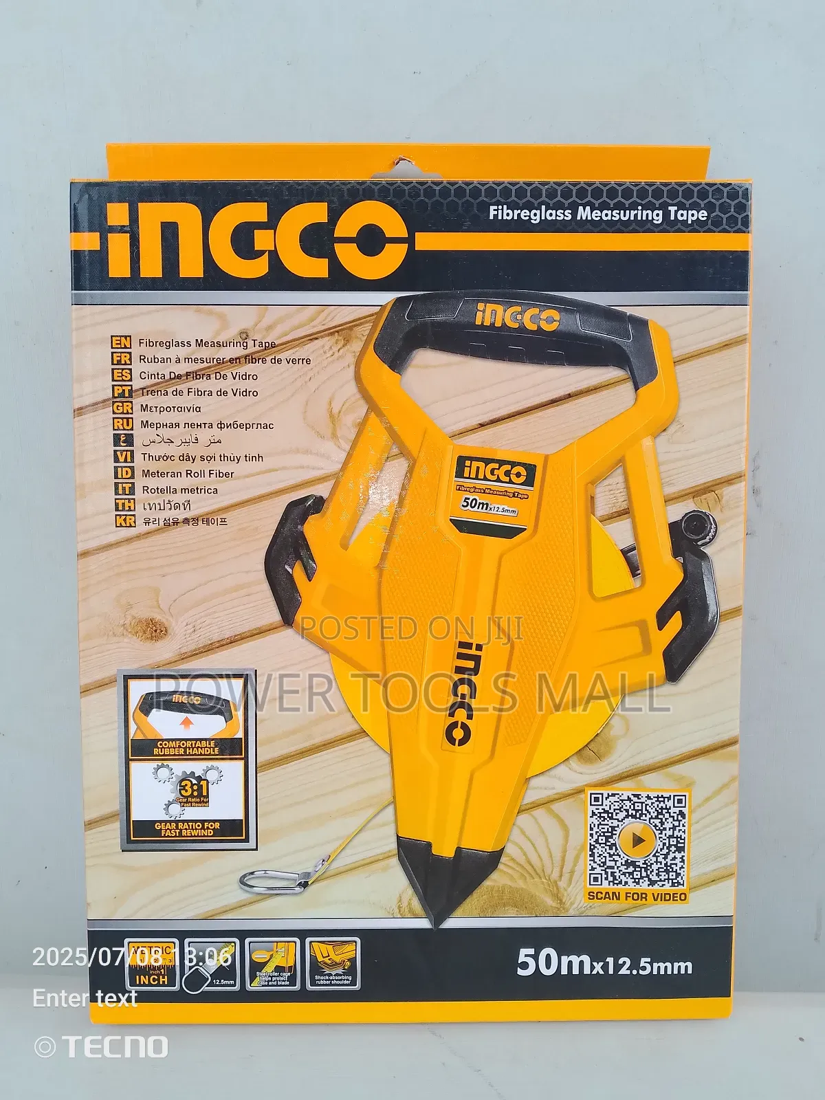 Fibreglass Measuring Tape 50mx12.5mm