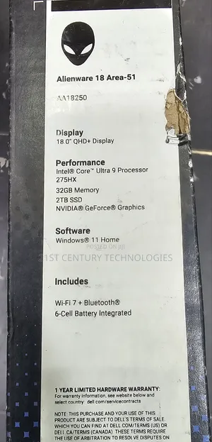 Photo - New Laptop Dell Alienware 18 Area-51 32GB Intel Core Ultra 9 SSD 2T