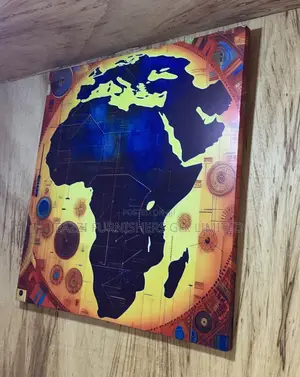 African Globe World Map Single Canvas Wall Arts Frame Decor