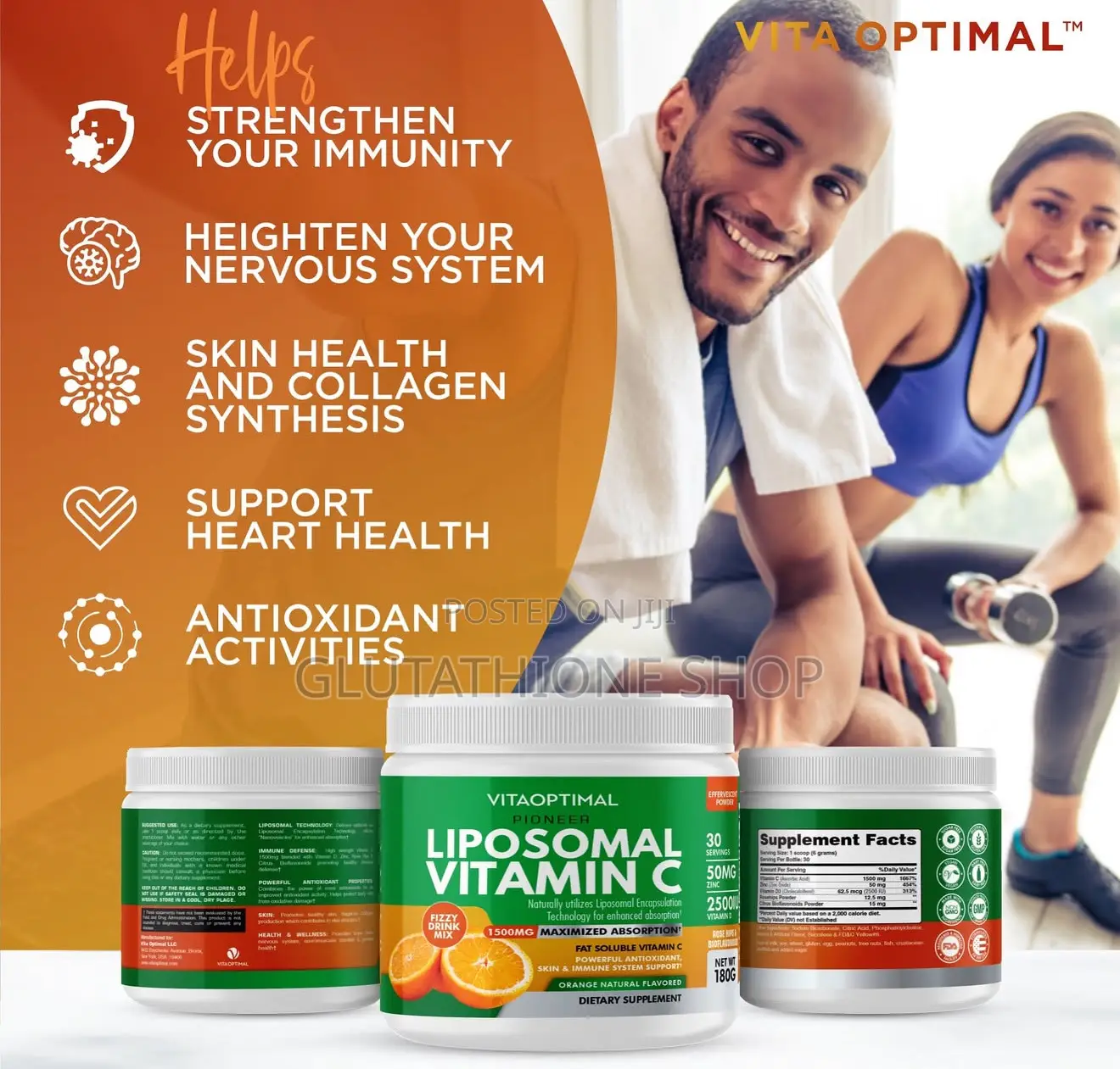 Liposomal Vitamin C Powder - Plus Zinc, Vitamin D, Rose Hip