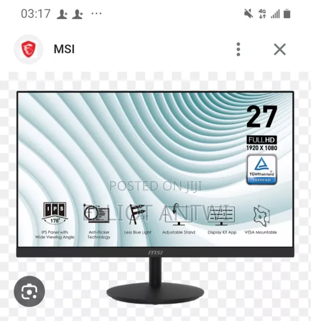 Msi Pro Mp271 Gaming Monitor in Kumasi Metropolitan Computer