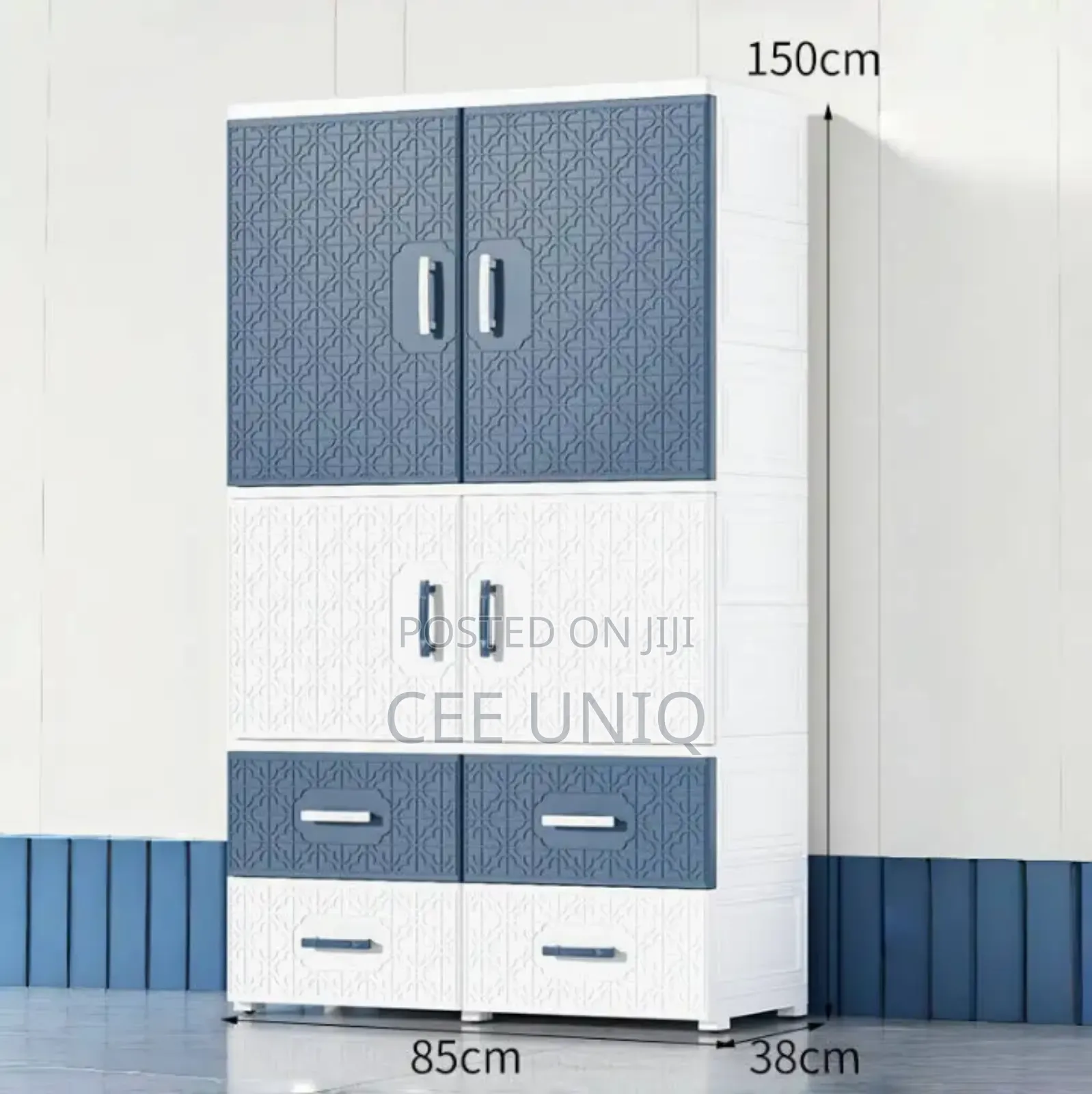 Double Door Open Baby Plastic Clothes Wardrobe