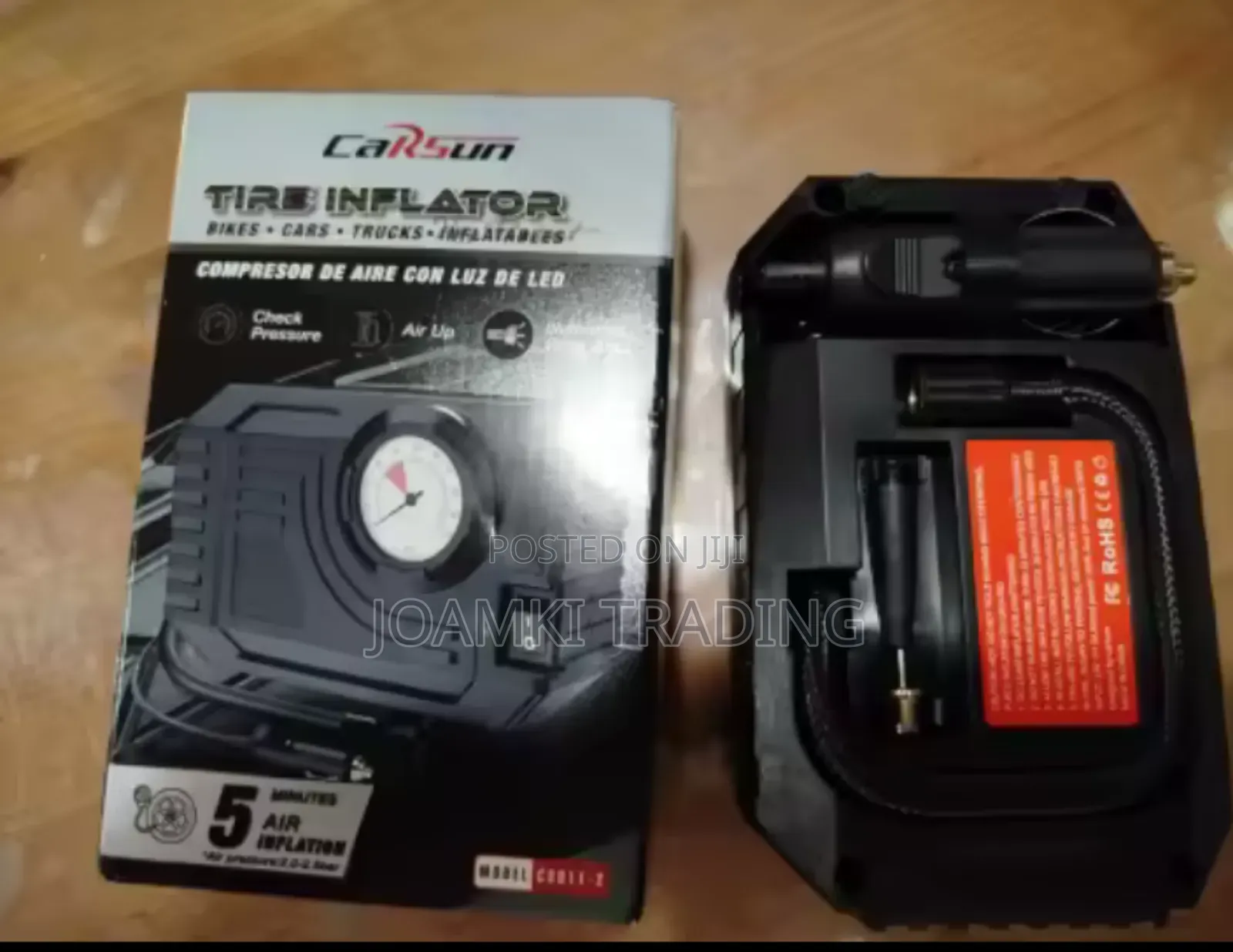 Carsun Mini Air Pump Tyre Inflator Portable Compressor Wired