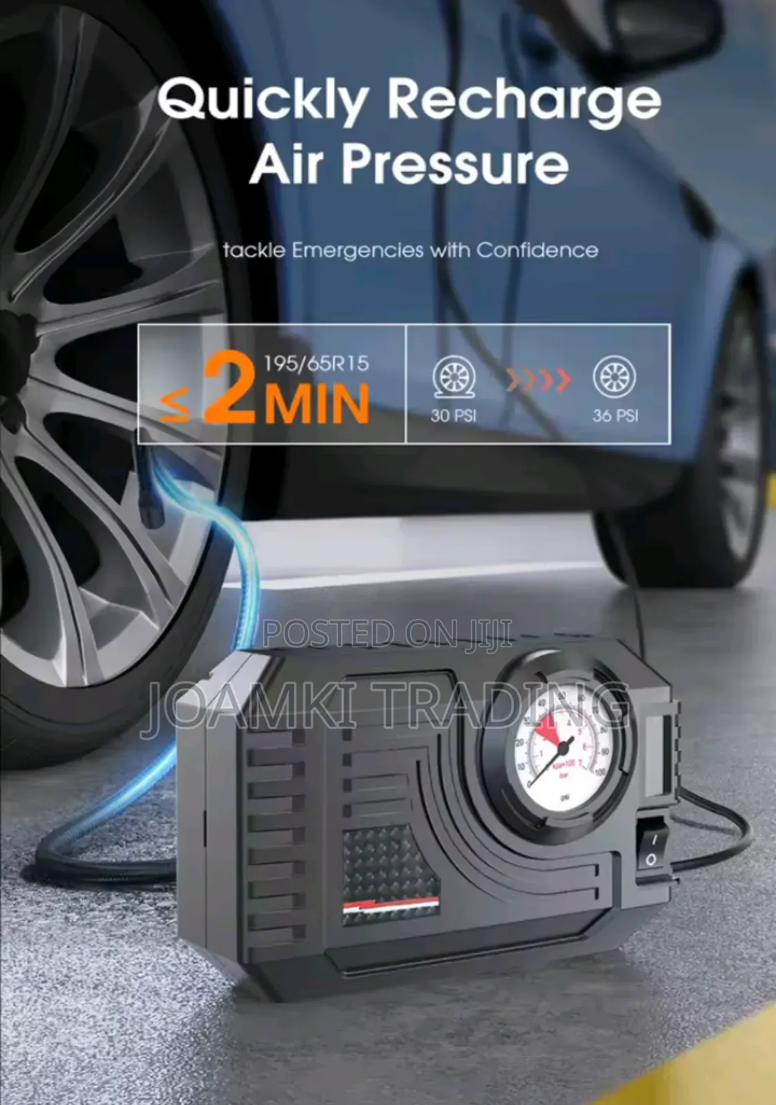 Carsun Mini Air Pump Tyre Inflator Portable Compressor Wired