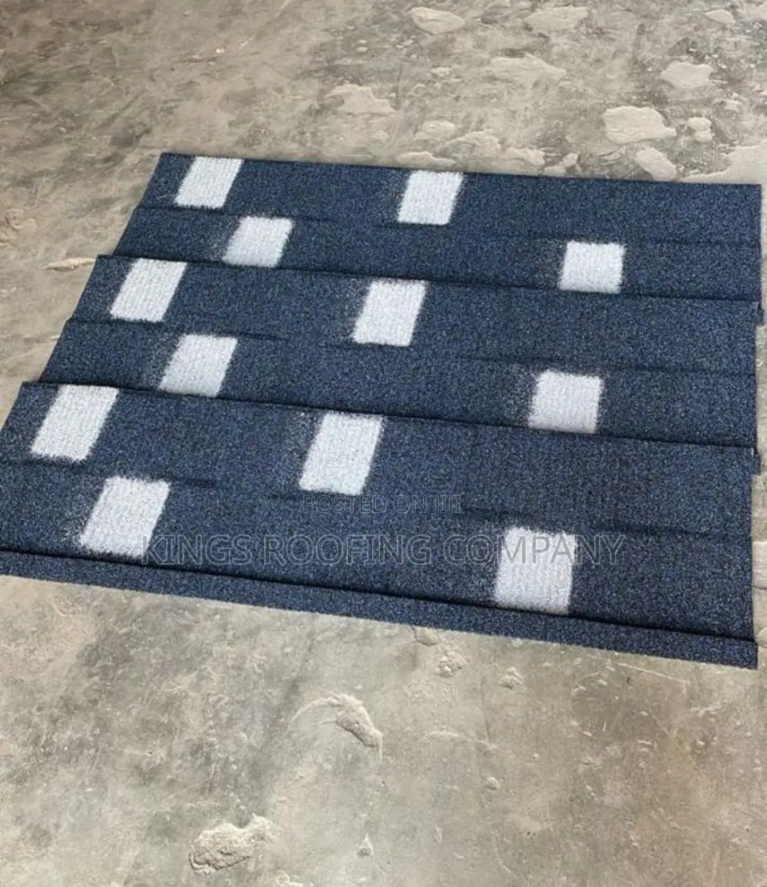 Rich Blue Black and White Shingle Tiles