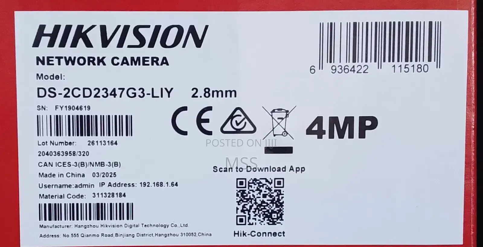 Hikvision 4mp Ip Dome Acusense 3.0 Ai-Ds-2cd2347g3-Liy