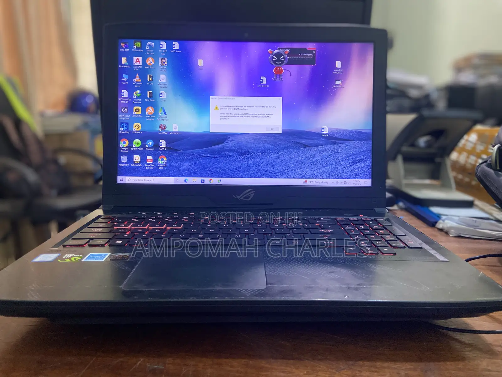 Laptop Asus ROG Strix G17 16GB Intel Core I7 SSD 512GB