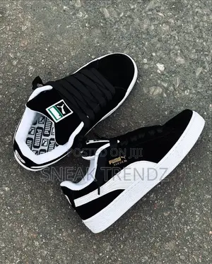 Puma Suede Big Laces Black White