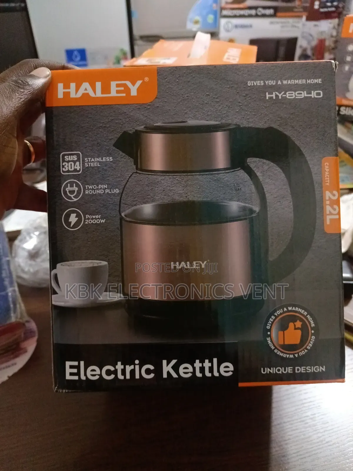 Haley 2.2liter Stainless Steel Glass Kettle