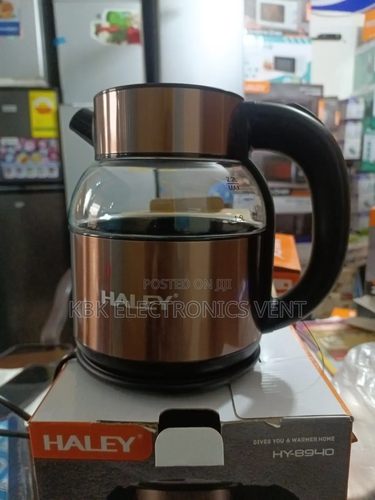 Haley 2.2liter Stainless Steel Glass Kettle