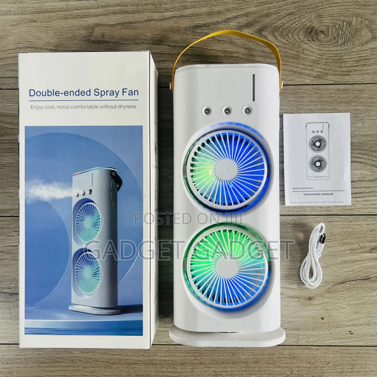 Double Air Cooling Fan Rechargeable