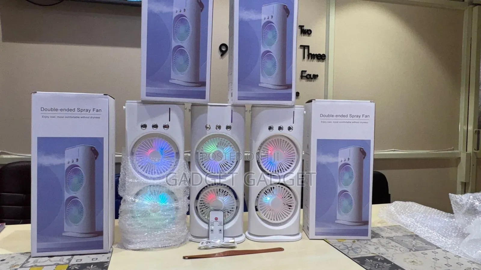 Double Air Cooling Fan Rechargeable