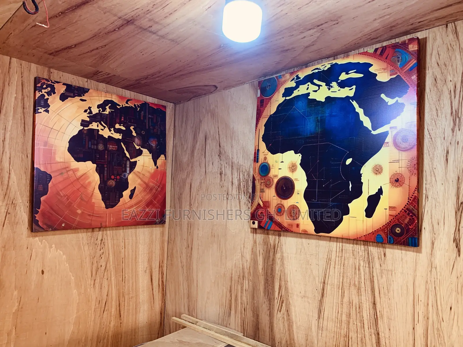 Vibrant African Globe Map Canvas Wall Arts Frame Decor