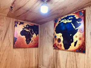 Vibrant African Globe Map Canvas Wall Arts Frame Decor