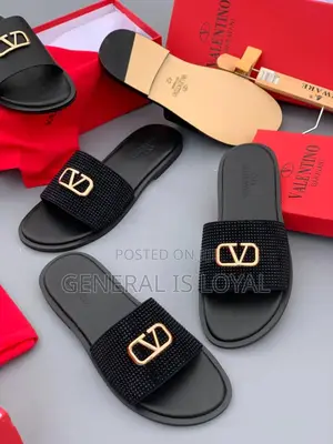 Valentino Garavani Black Slippers