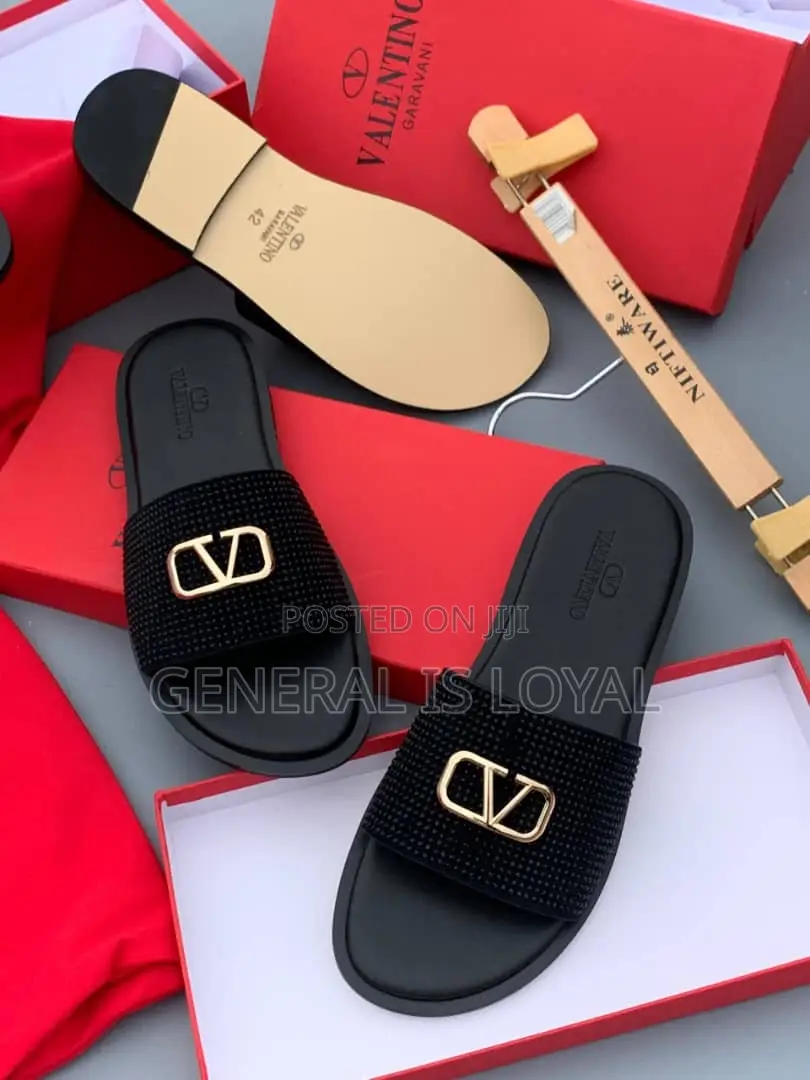 Valentino Garavani Black Slippers