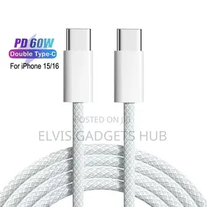 60w iPhone 15/16 Type C to C Nylon Braided Cable