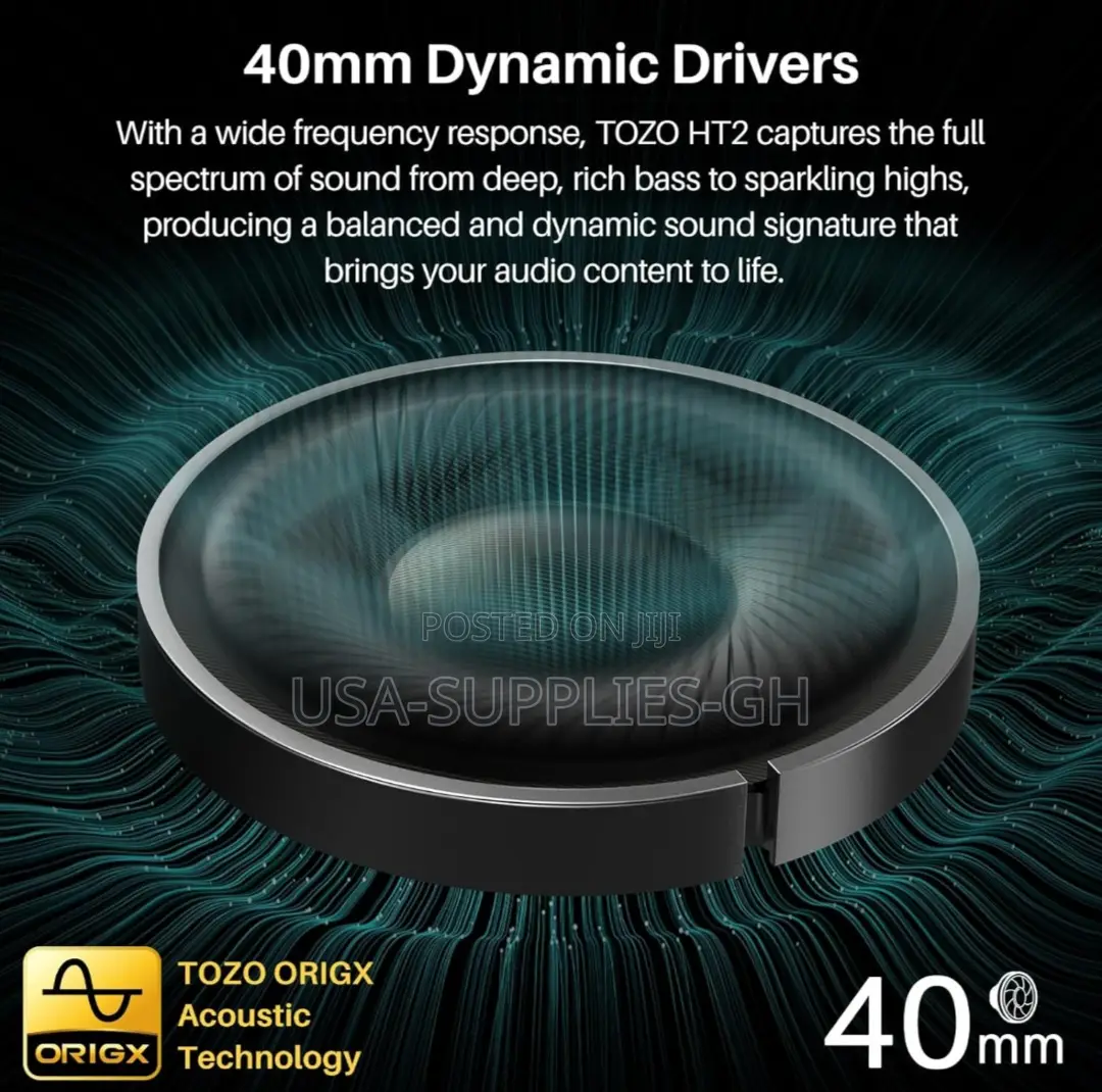 Tozo Ht2 Hybrid Active Noise Cancel Wireless Headphones -Usa