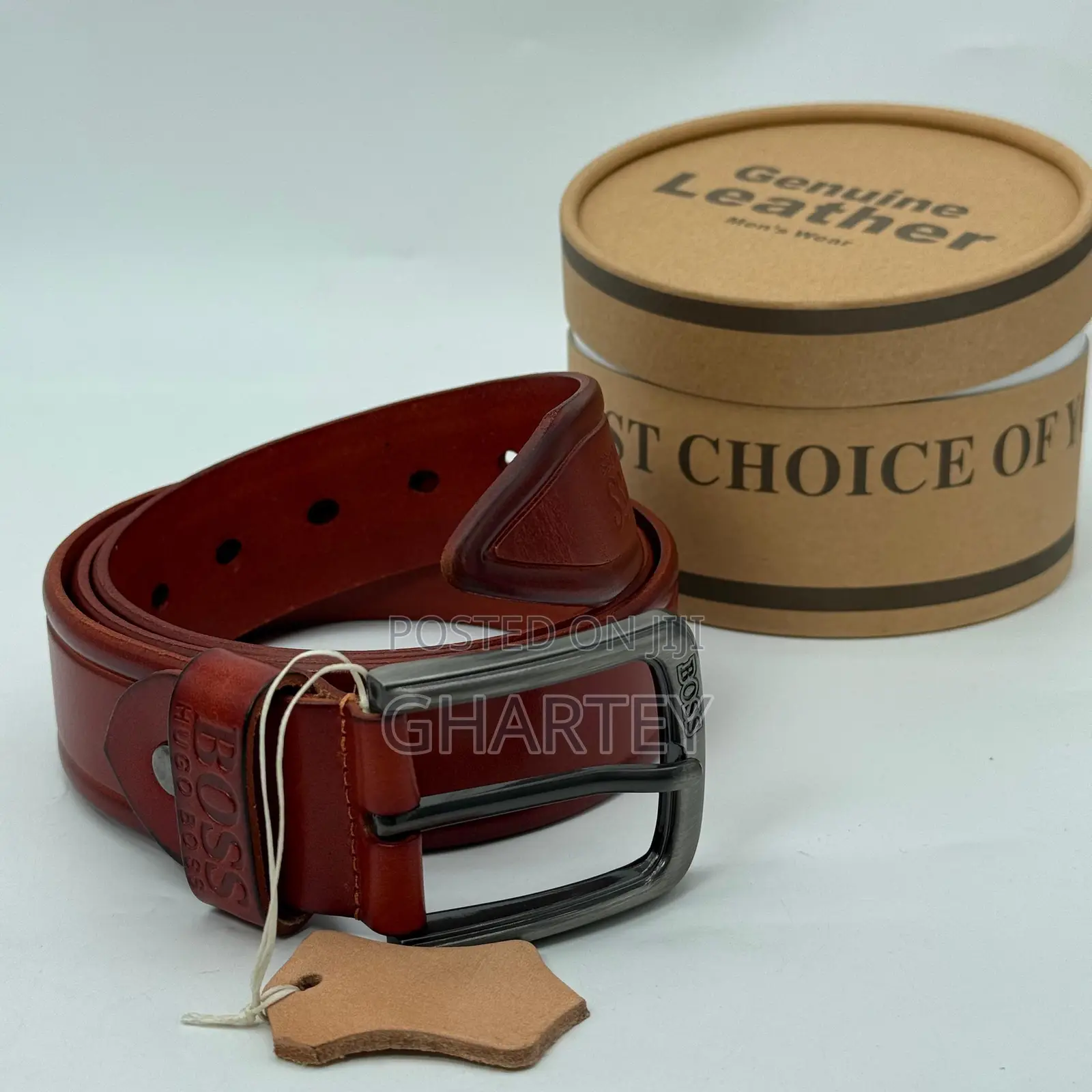 Premium Quality Men’S Leather Simple Buckle Belts - In Box