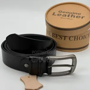 Men’S Premium Simple Buckle Belts || Black